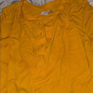 LOFT Vibrant Yellow Casual Shirt